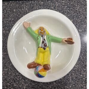 Vtg. Clown Divided Sectioned Dish
